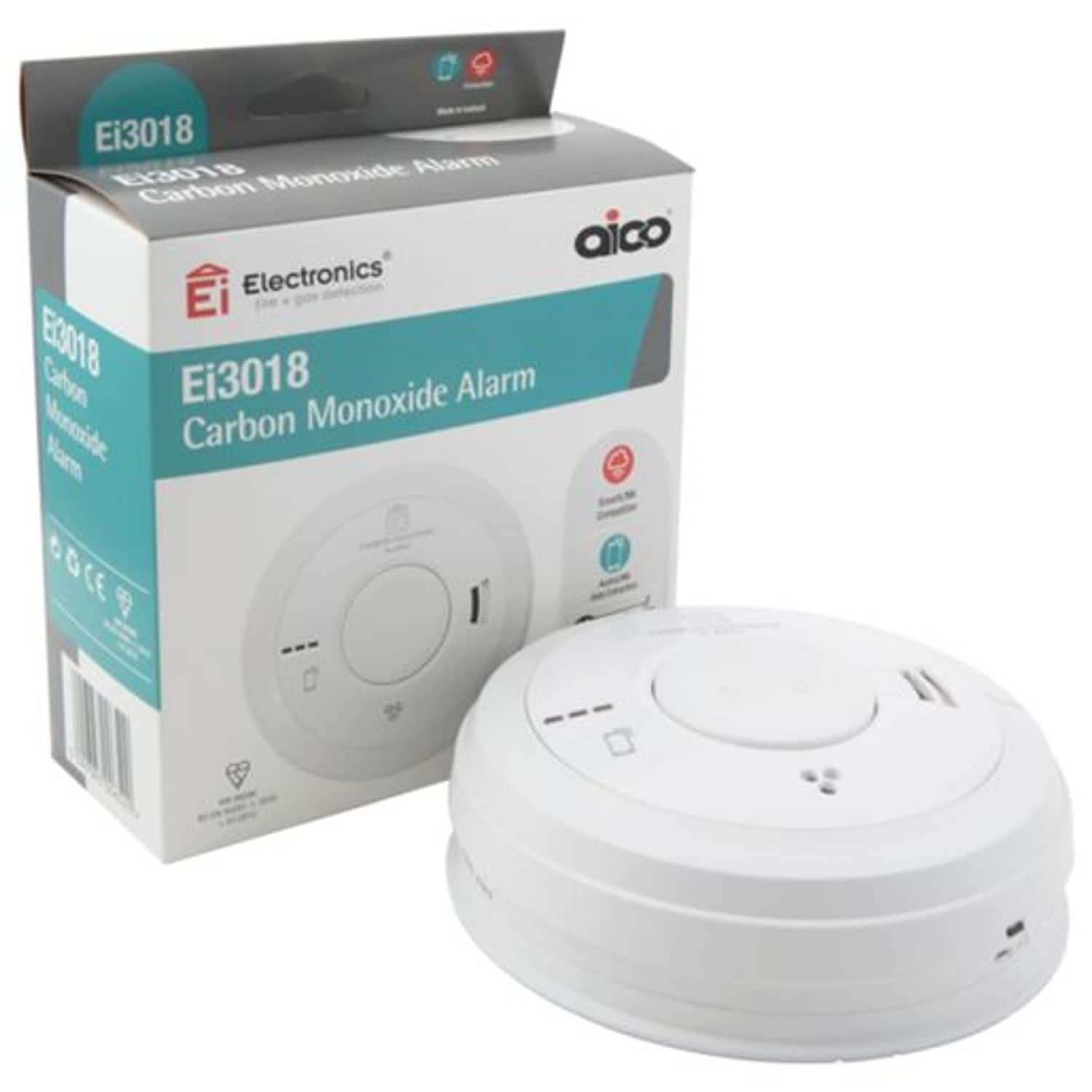 Aico Carbon Monoxide Alarm Rechargeable Lithium Cell - White 230 V EI3018 - EI30