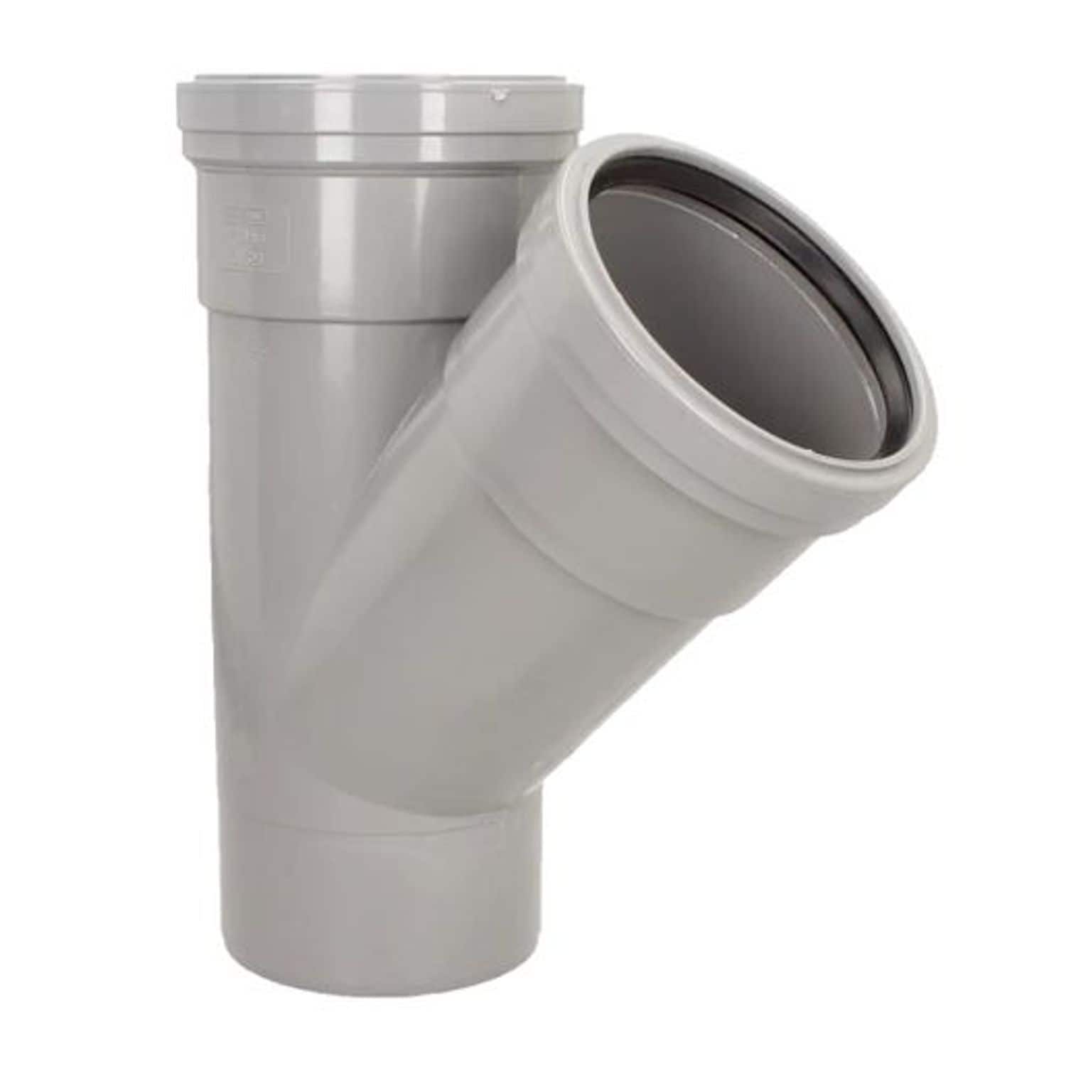 Davant Pushfit Soil 135 Double Socket Branch 110mm - Light Grey