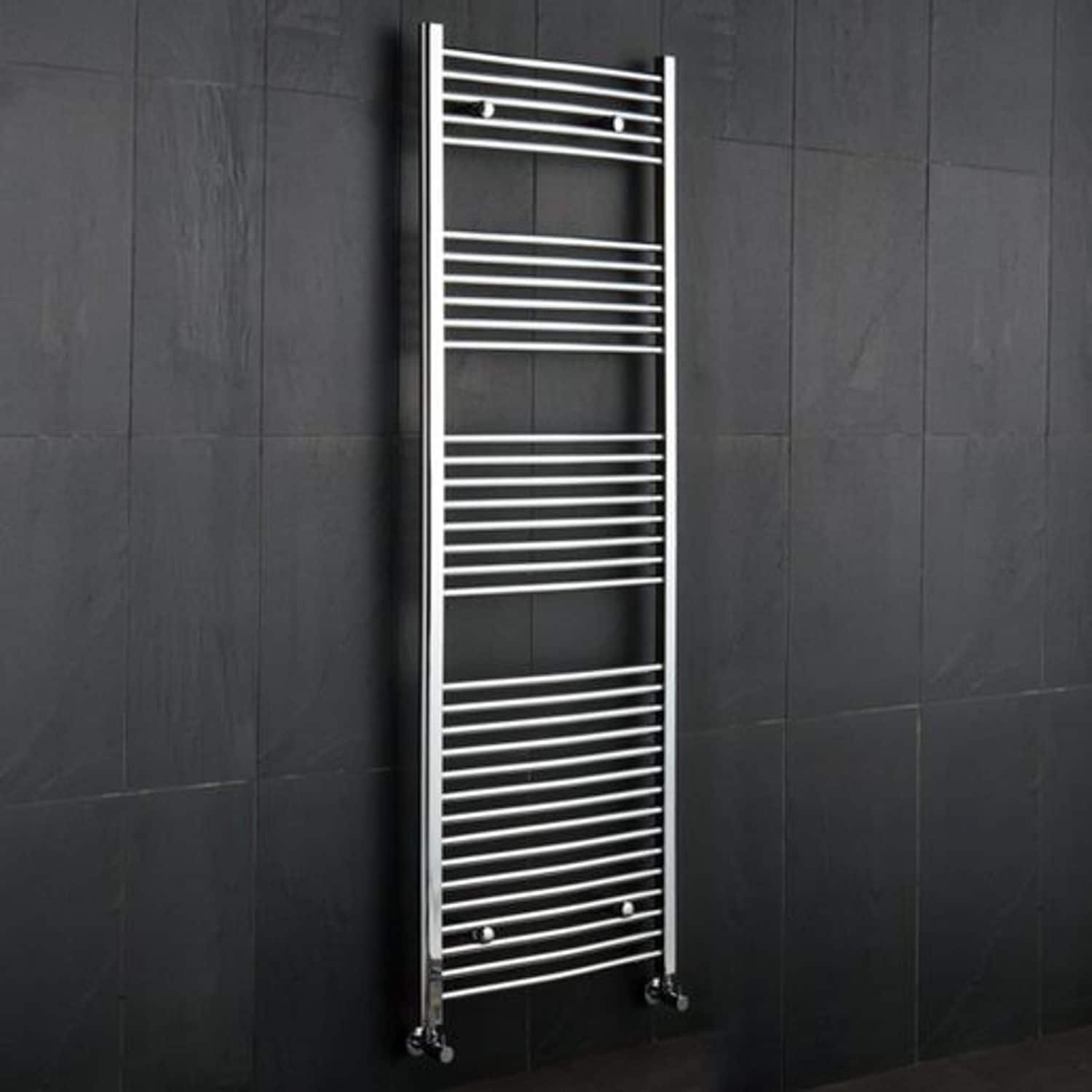 Vitellio Curved Chrome Towel Rail 1800 x 600 mm