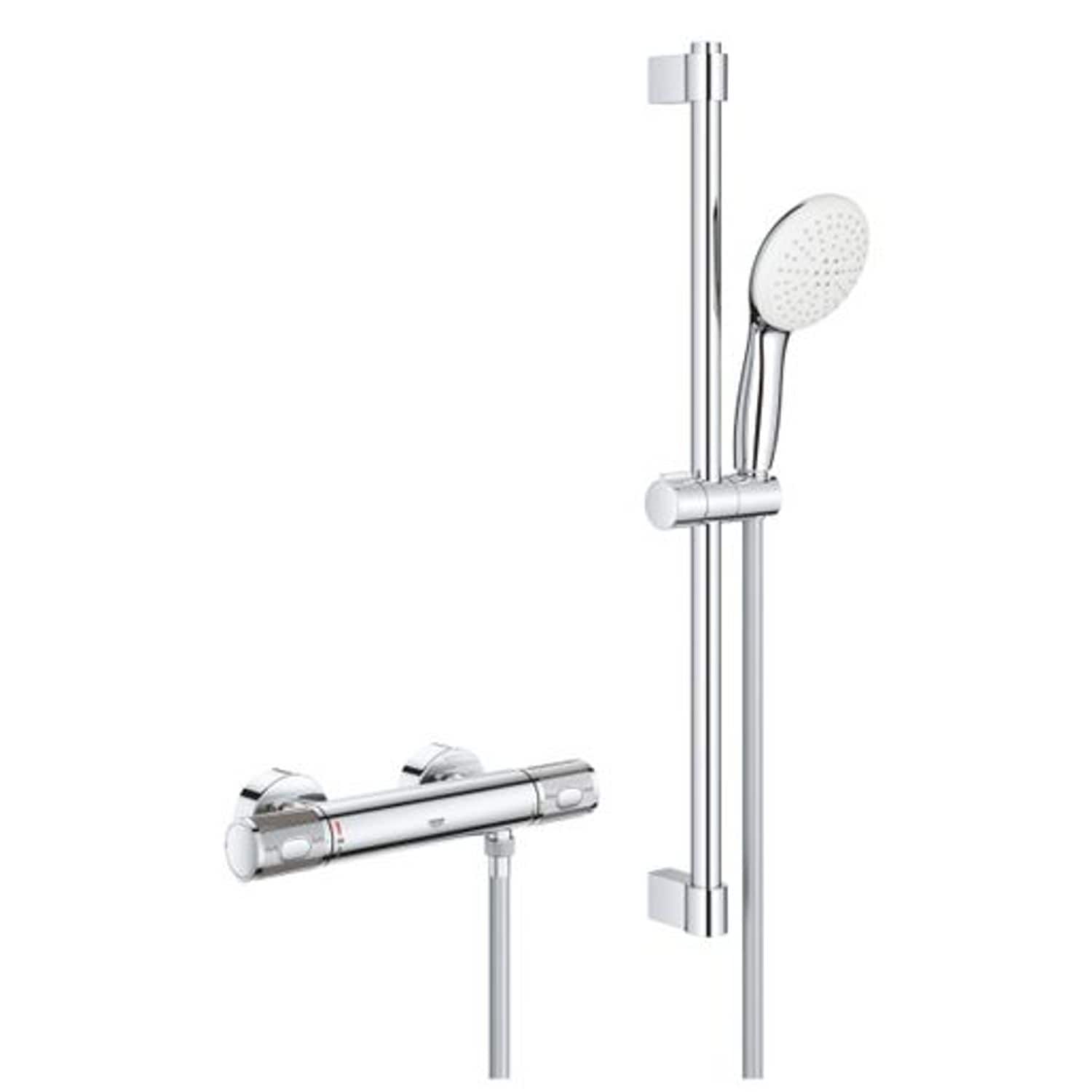 Grohe Grohtherm 1000 Performance Thermostatic Mixer Bar Shower Chrome - 34834001