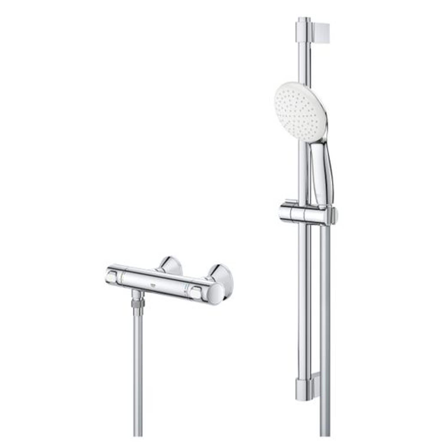 Grohe Grohtherm 500 Thermostatic Mixer Bar Shower Chrome - 34806001