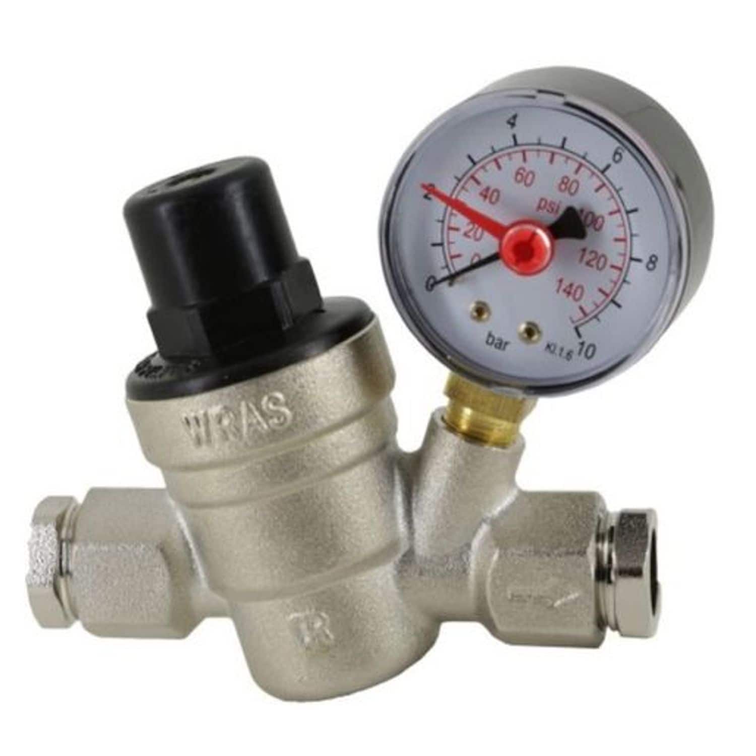 Plumbright 15mm High Temperature Pressure Reducing Valve Including Gauge - CPSFE