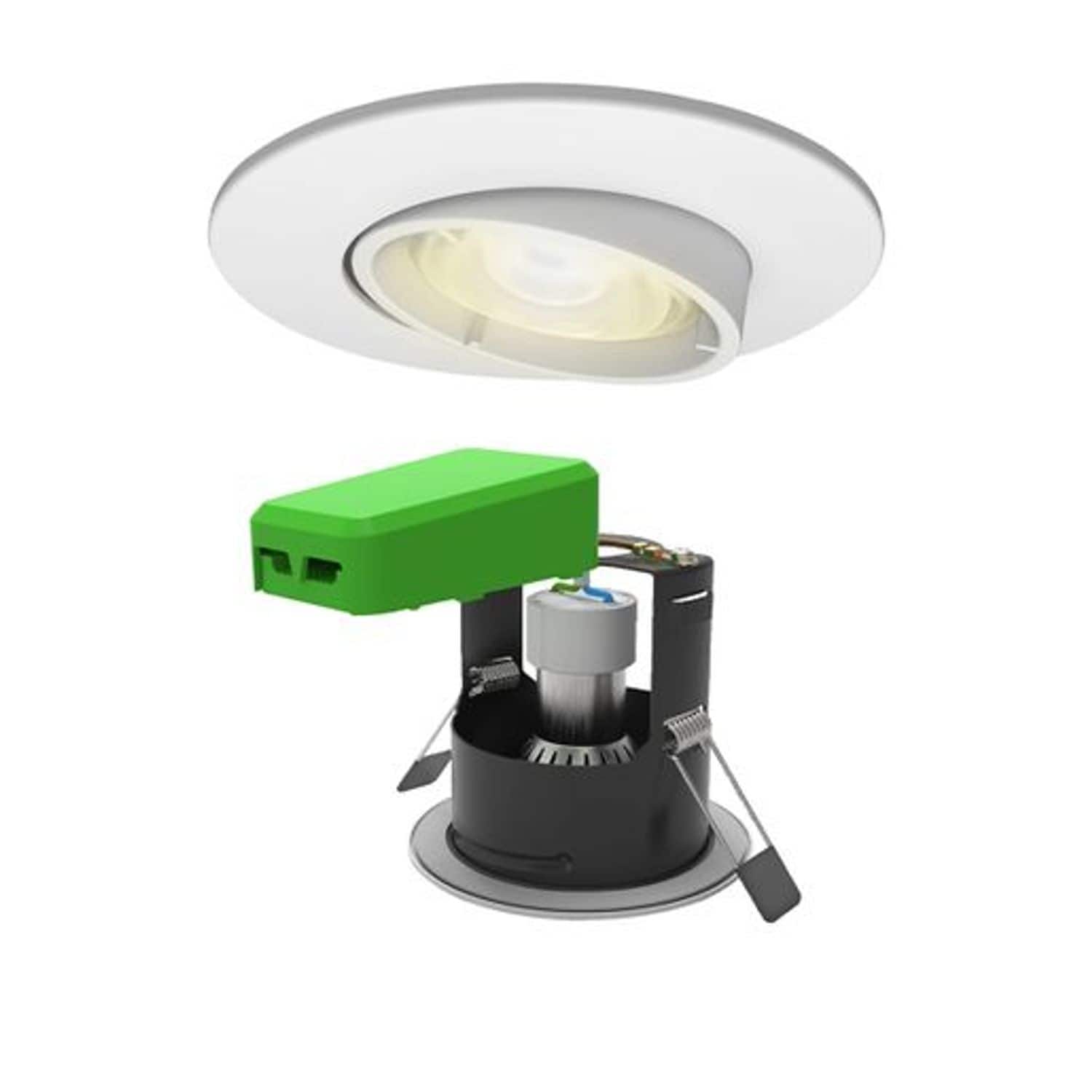 4LITE Matt - White Downlight with Smart Gu10 Lightbulb Adjustable