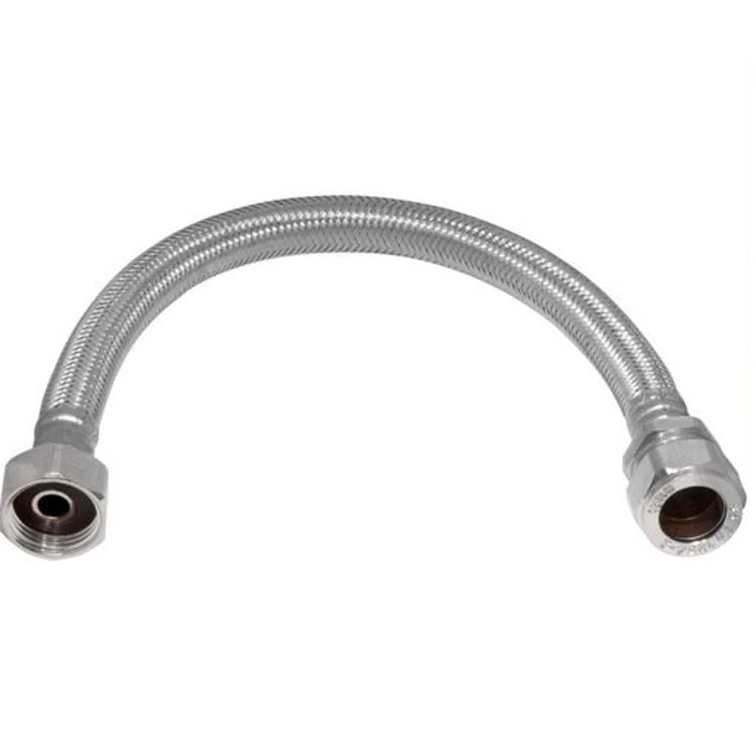 Plumbright Compression X Union Nut -Flexible Hose 15mmx1/2in, 500mm (Braided Sin