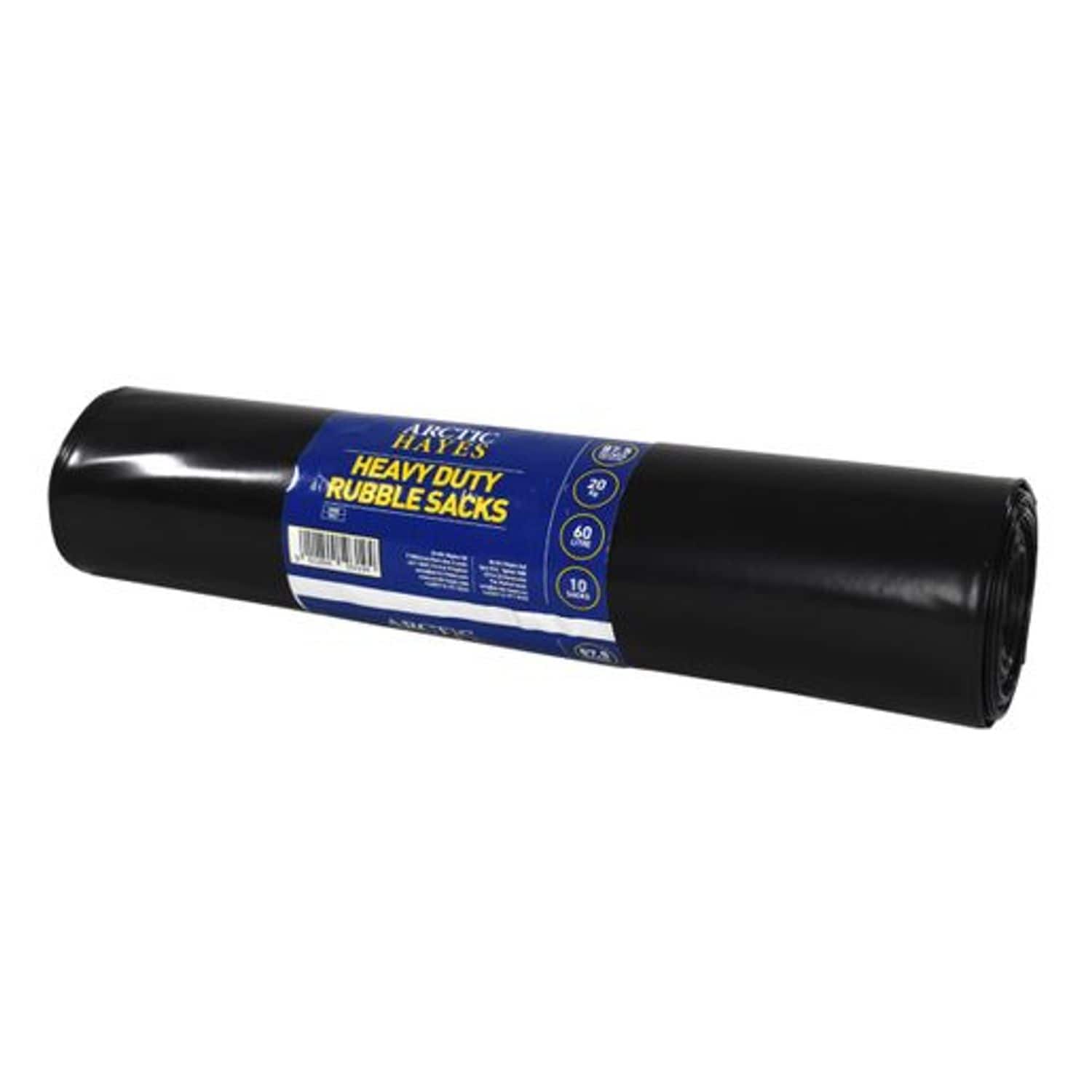 Arctic Hayes Heavy Duty Rubble Bags (Roll of 10 - Black Bags) - BRS1