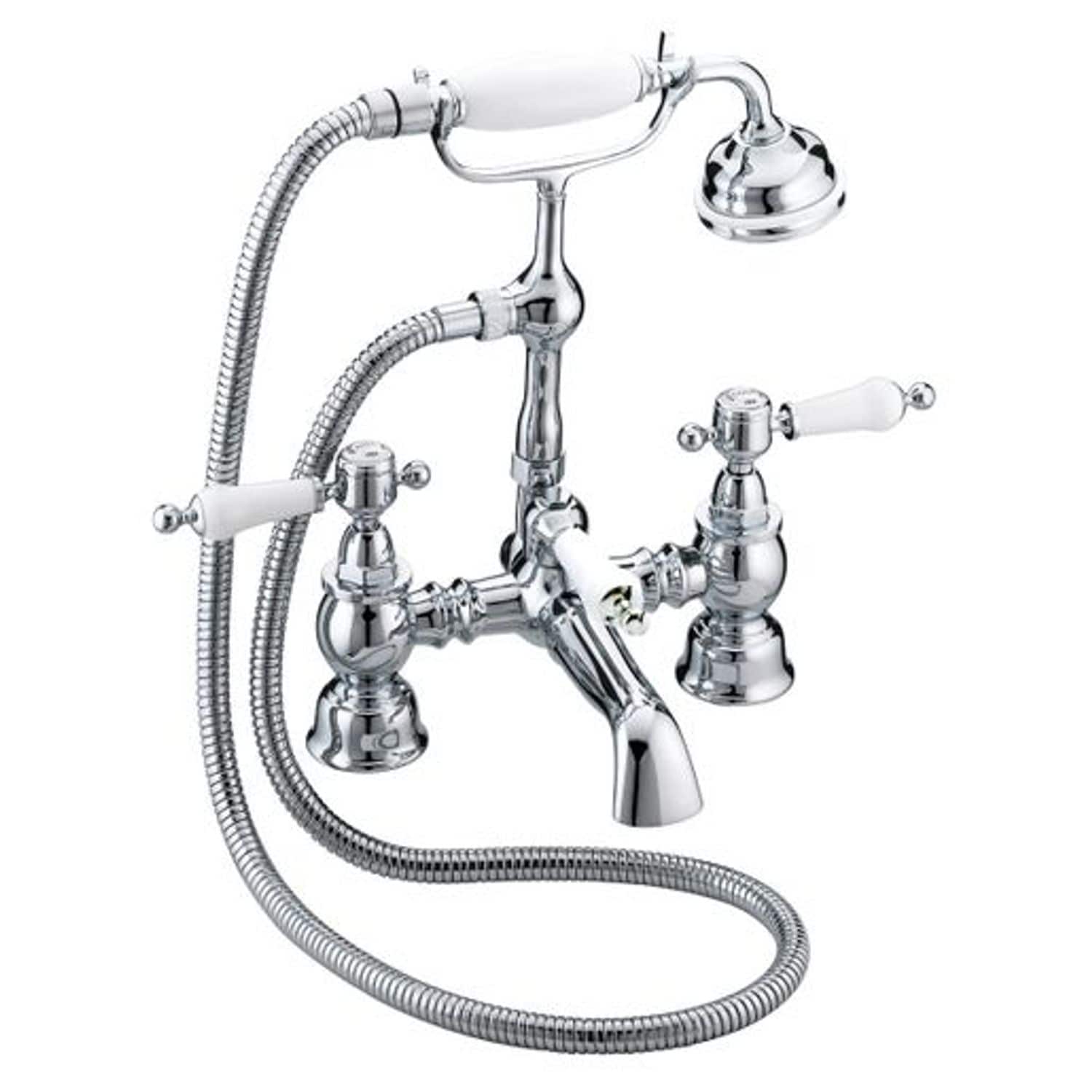 Heritage Glastonbury Deck Bath Shower Mixer Tap Chrome - TGRC02