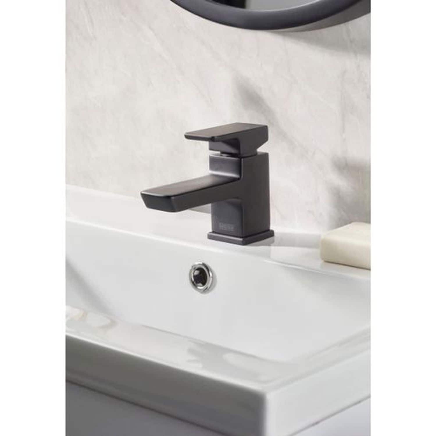 Bristan Cobalt Basin Mixer Tap with Clicker Waste - Black COB Bas Blk - COB BAS