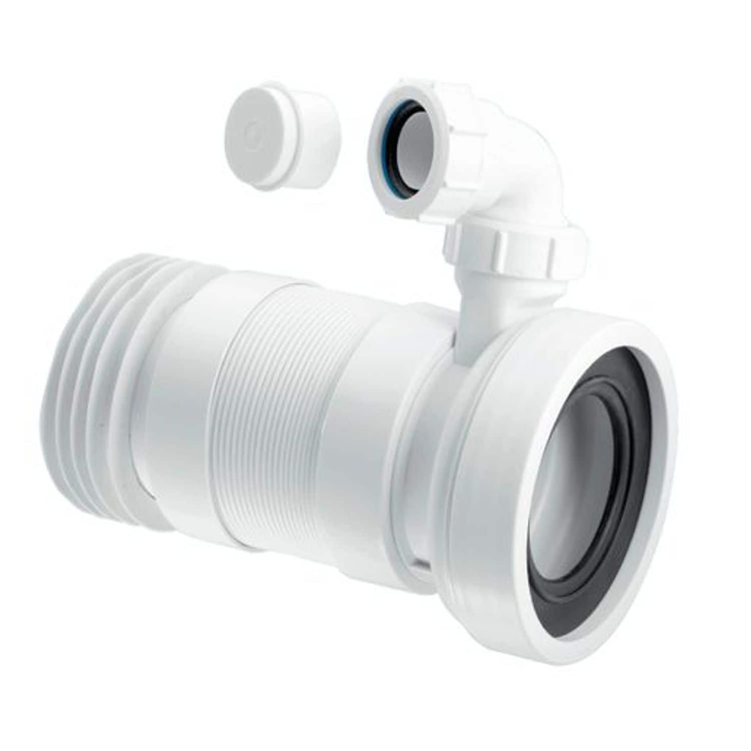 McAlpine Straight -Flexible WC Connector with Vent Boss - WC-F26RV