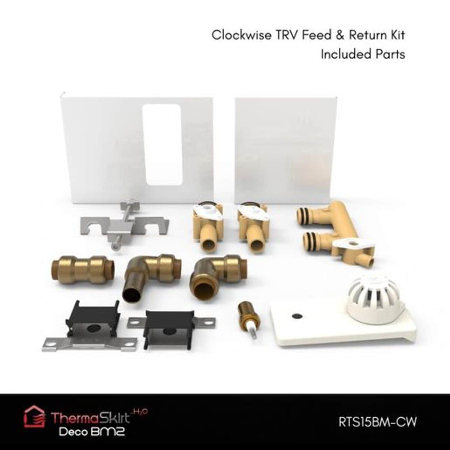 Thermaskirt Deco BM2 - Clockwise Feed and Return Kit - RTS15BM-CW
