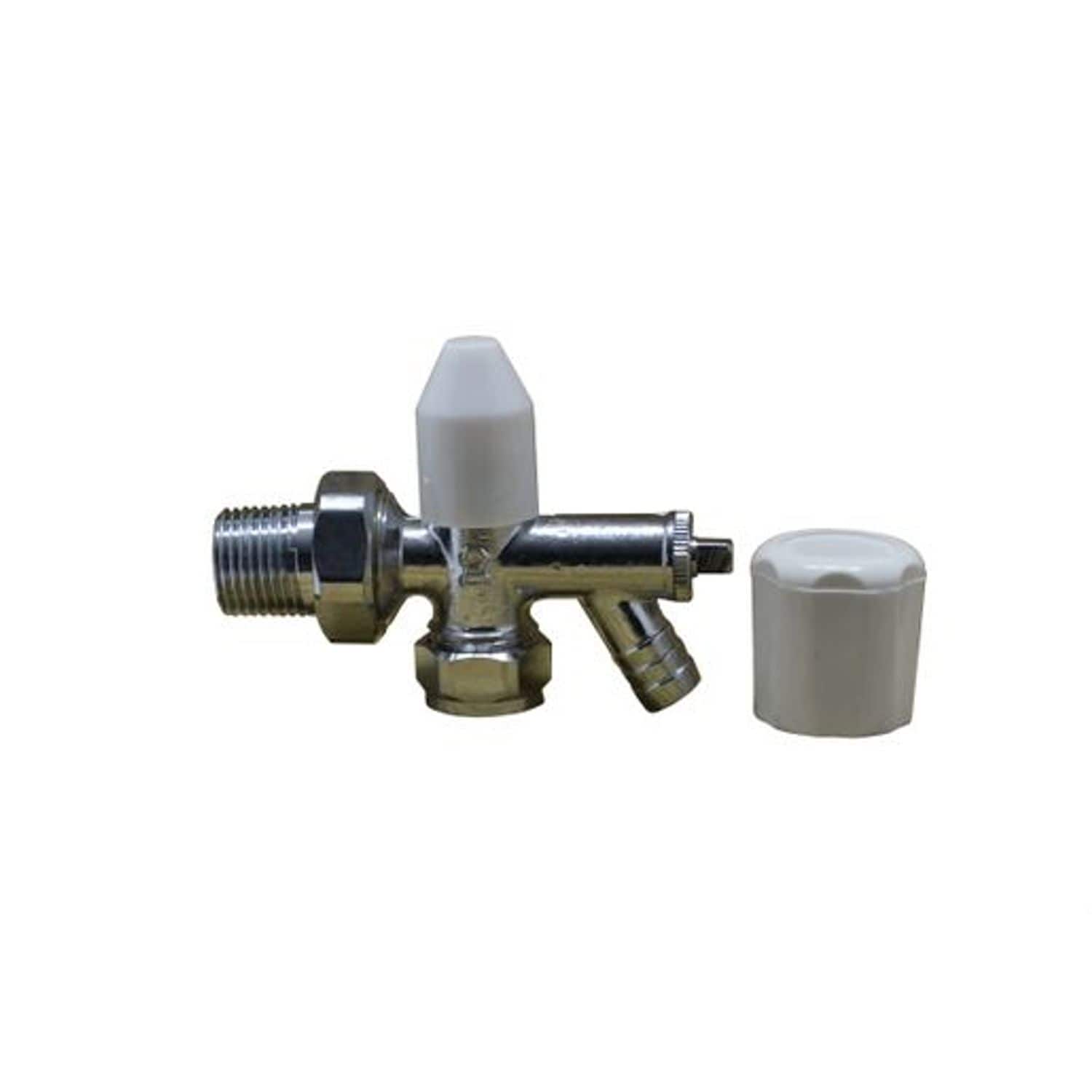 Plumbright 15MM Single Angled Draw -Off Radiator Valve (3/4 Nut) - Comes with -