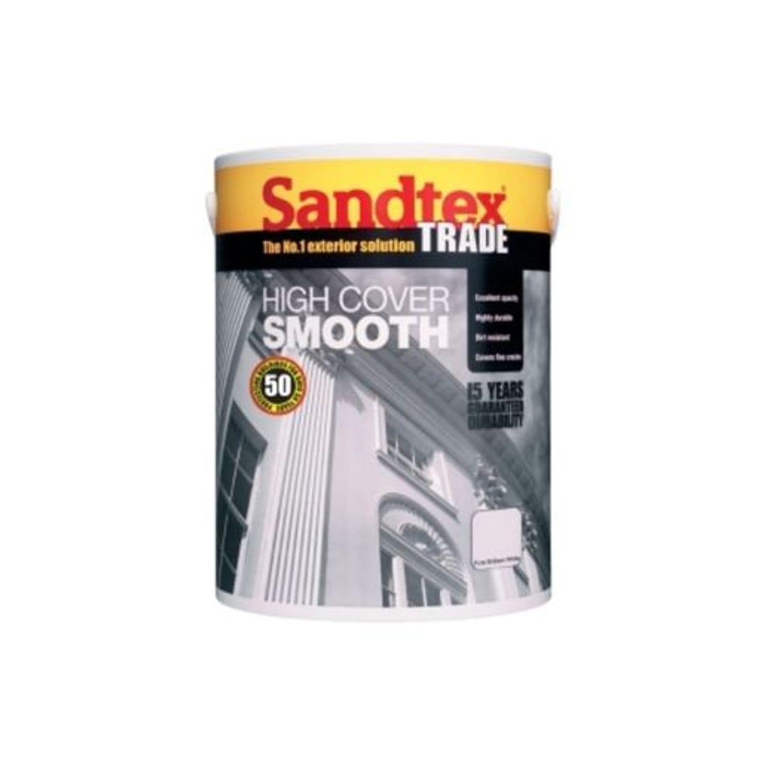 Sandtex Trade High Cover Smooth Brilliant - White 5 Litres - 5025729