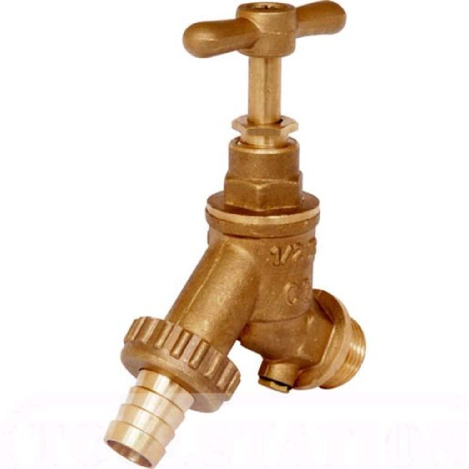 Plumbright 1/2in Hose Union Bib Tap with Double Check Valve (Brass) -