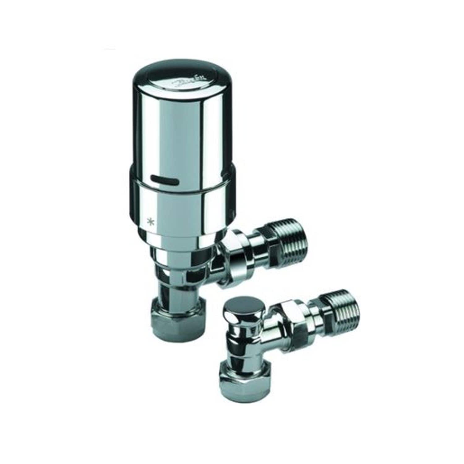Danfoss Waltech RAS-D2 8/10/15mm Reversible Angled TRV & Lockshield Liquid Senso