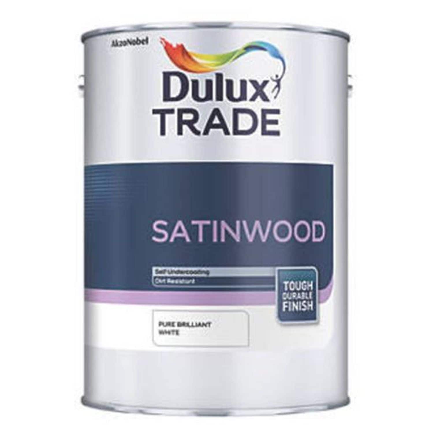 Dulux Trade Satinwood Paint Pure Brilliant - White 1L - 5183281