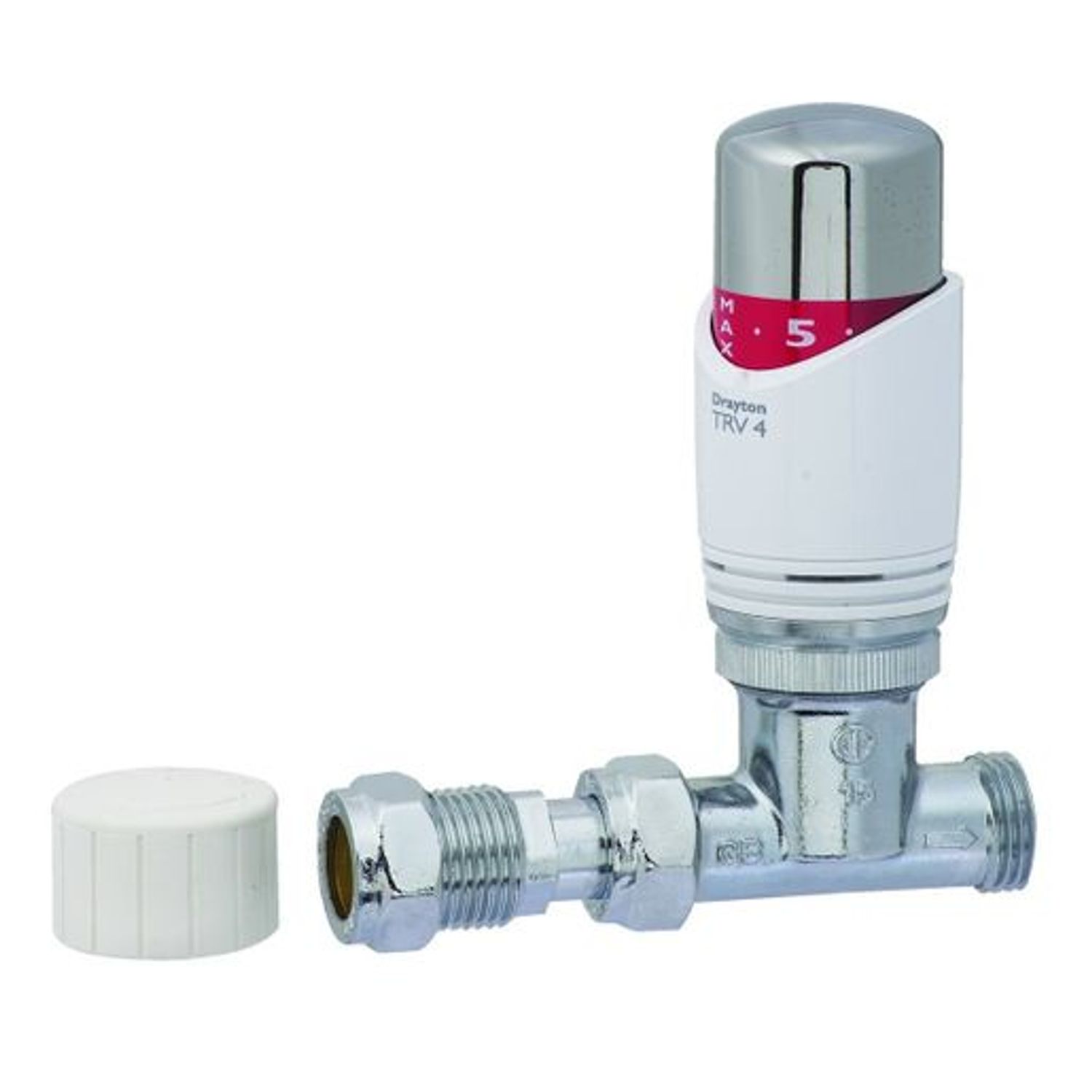 Drayton Straight Thermostatic Radiator Valve 4 - White 15mm 705151