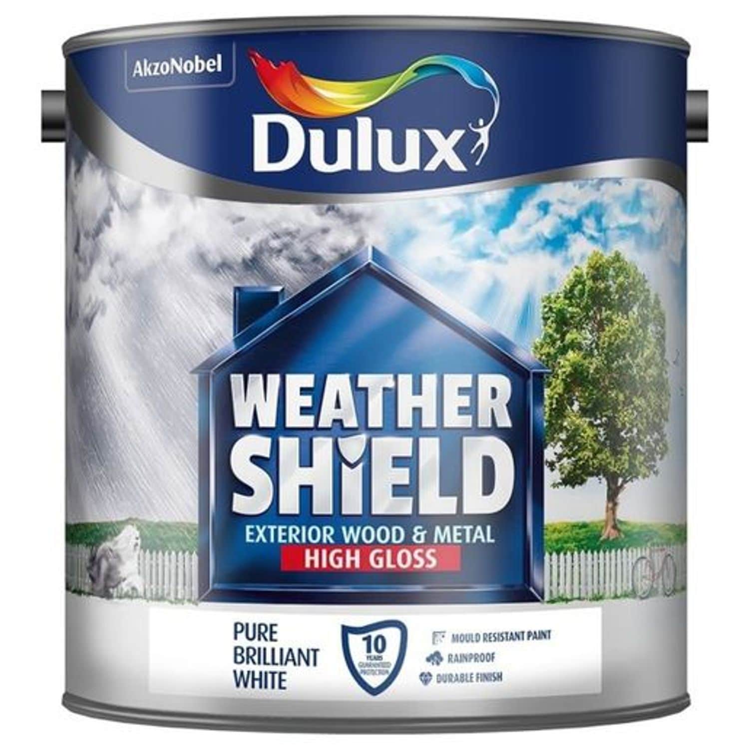 Dulux Trade Weathershield Exterior Gloss Paint Pure Brilliant - White 2.5 Litres
