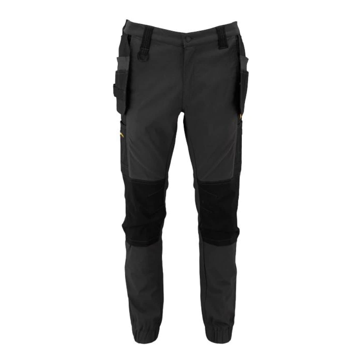 DeWalt Pritchard Grey/Black Stretch Trouser with Elasticated Hem - Size L33/W30