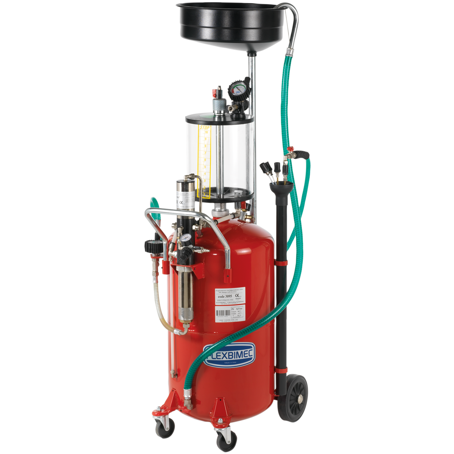 Flexbimec Waste Oil Wheeled Tank Extractor Capacity 90 -L Inspection Chamber 10