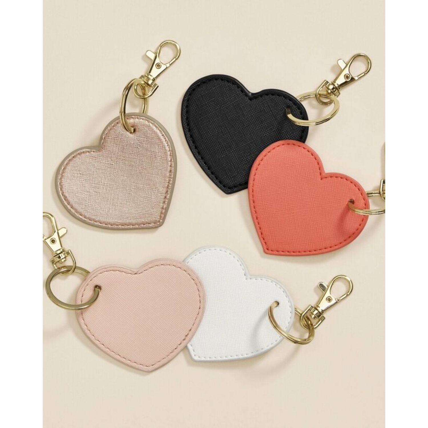 BagBase Boutique Heart Key Clip Soft Pink One BG746MSTPONE