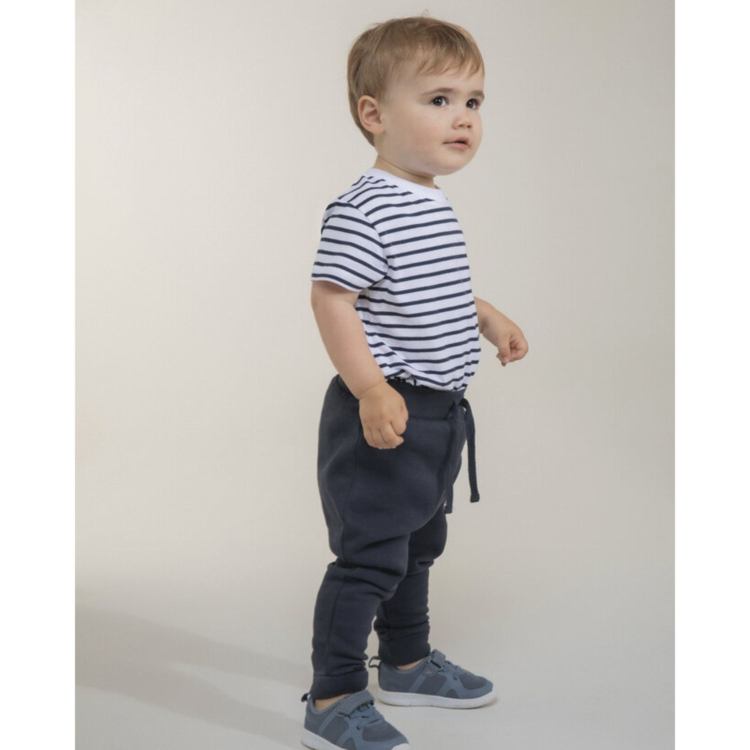 Larkwood Striped Crew Neck T-Shirt White/oxford Navy 6/12 LW27TBWHI/OXN6/12