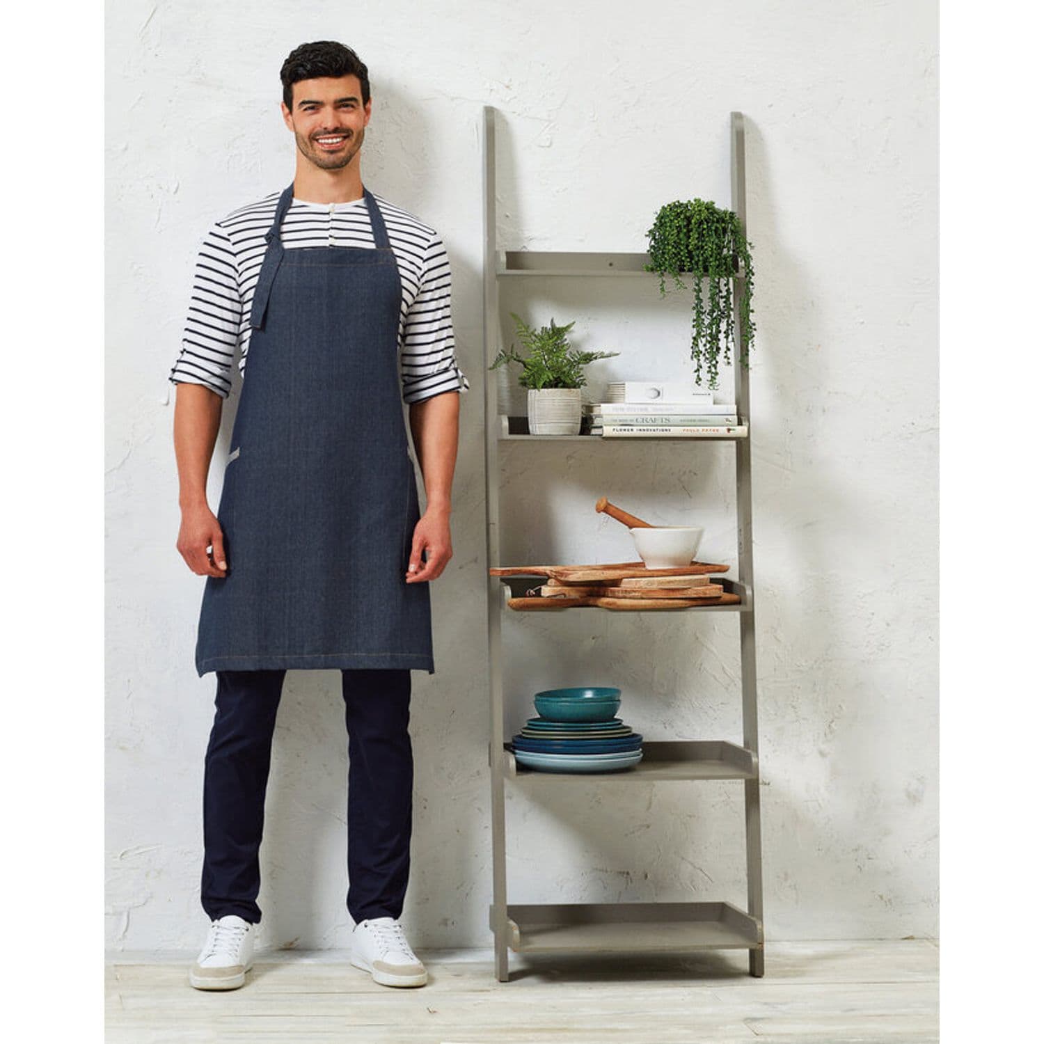 Premier Regenerate Bib Apron Indigo Denim One PR122MIDMONE