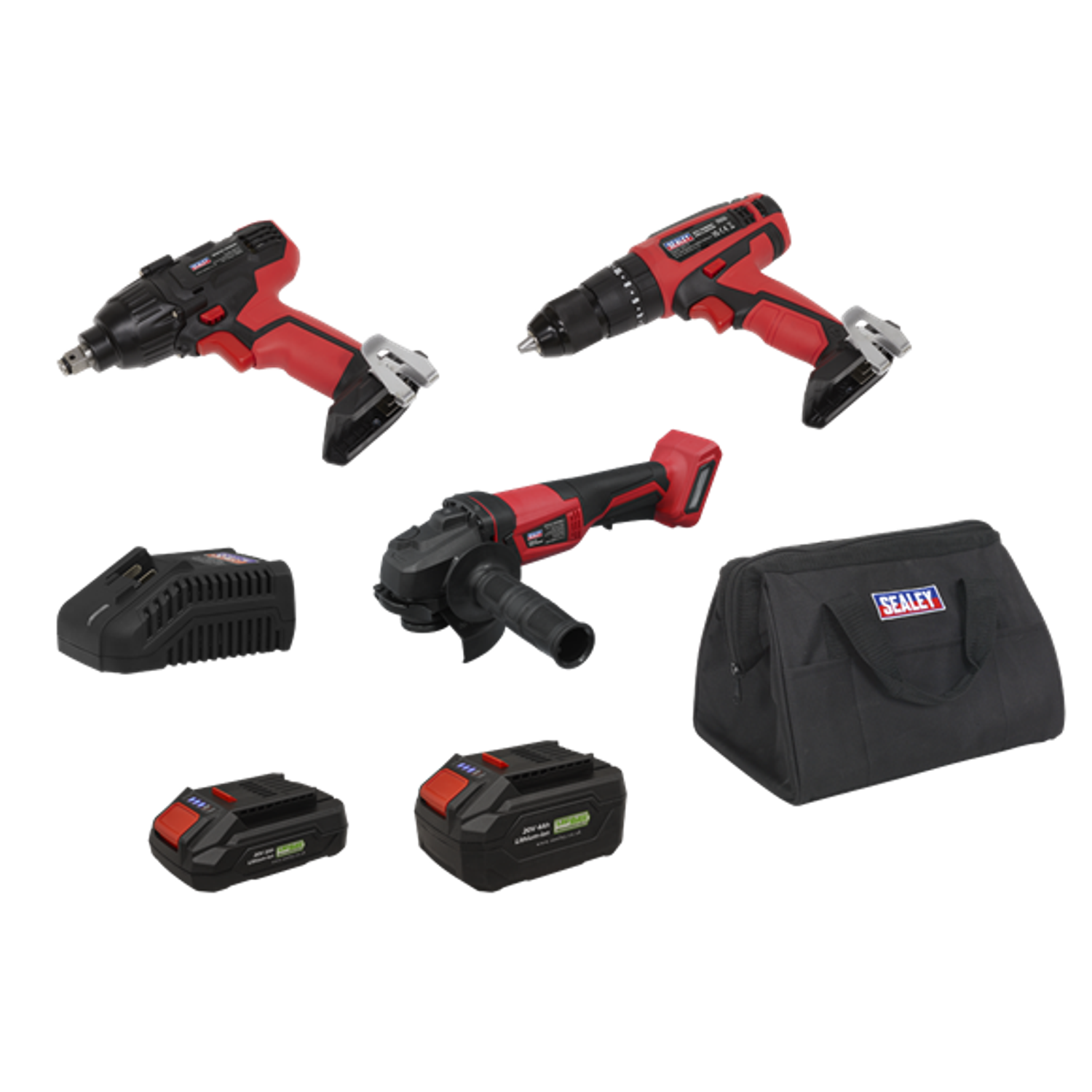 Sealey 3 X SV20 Series Cordless Power Tool Kit 20V Euro Plug - 2 Batteries