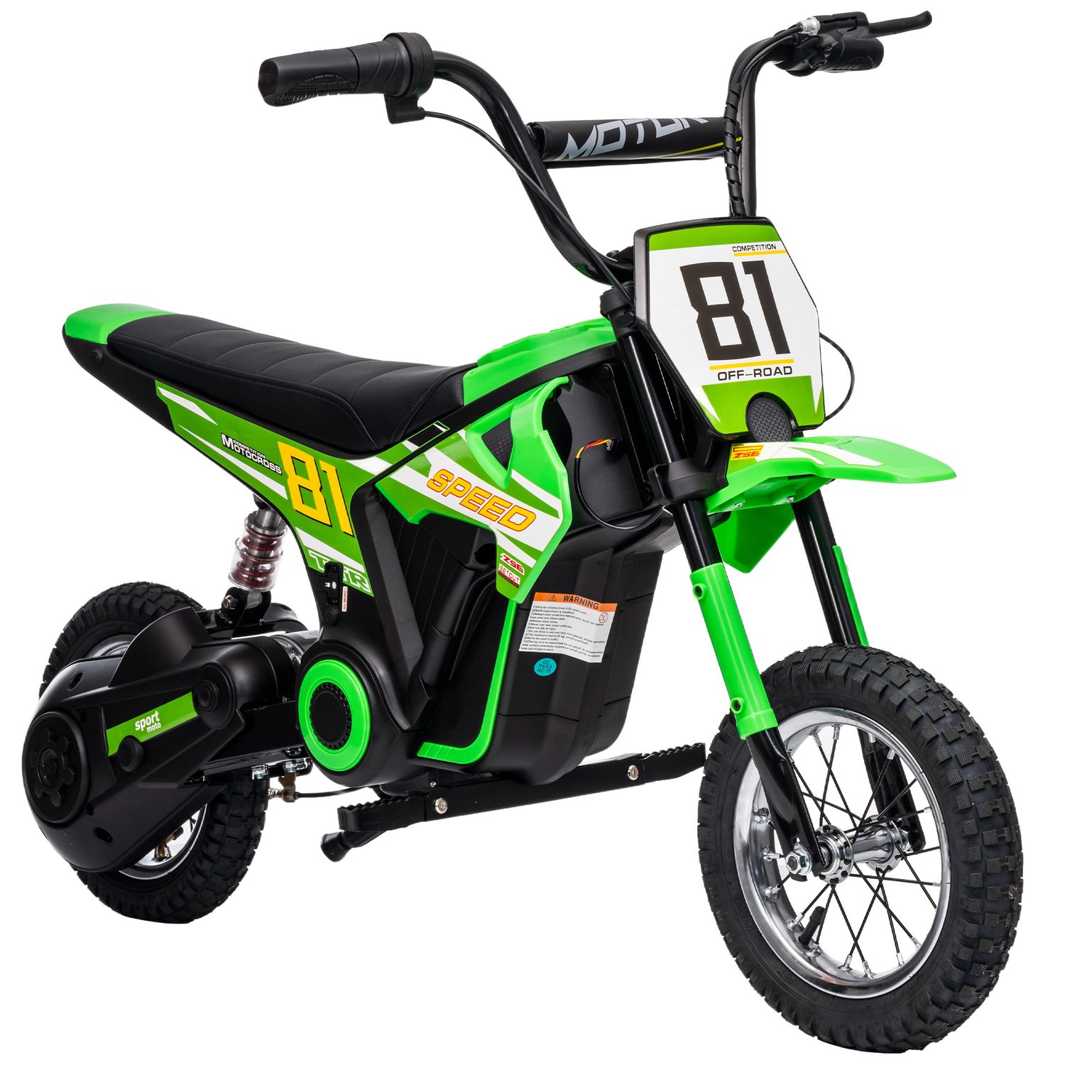 AIYAPLAY 24V Battery Powered Ride on Motorcycle with Rear Suspension - Green