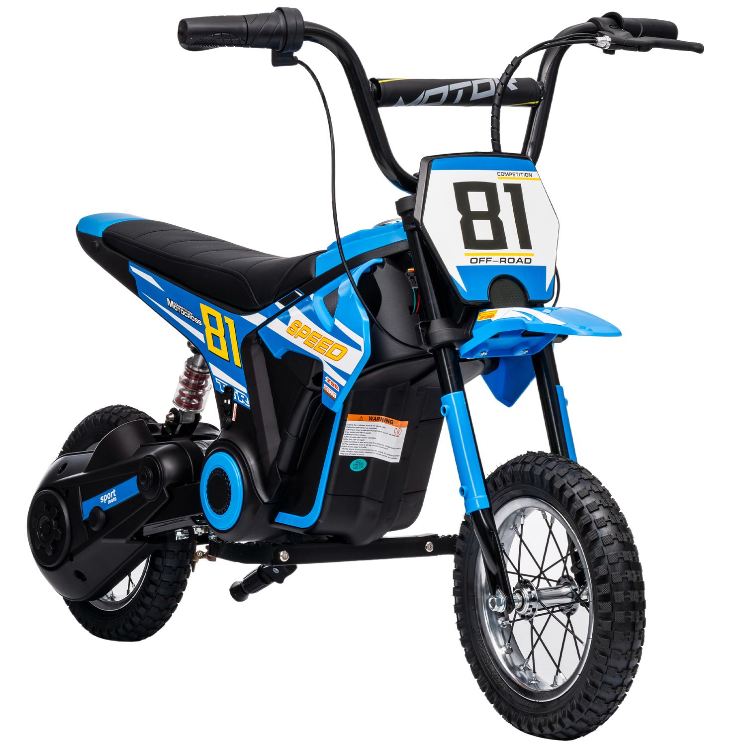 AIYAPLAY 24V Battery Powered Ride on Motorcycle with Rear Suspension - Blue