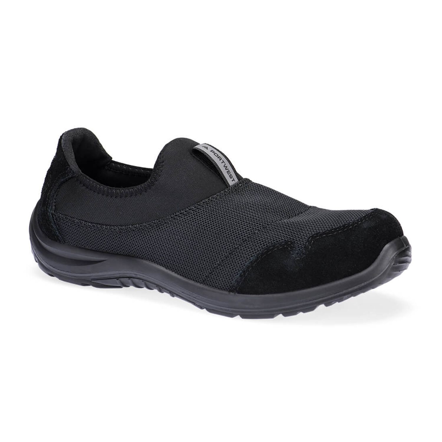 Portwest Steel Textile Slip on Shoe S1P SR FO ESD Black Size 40 Regular