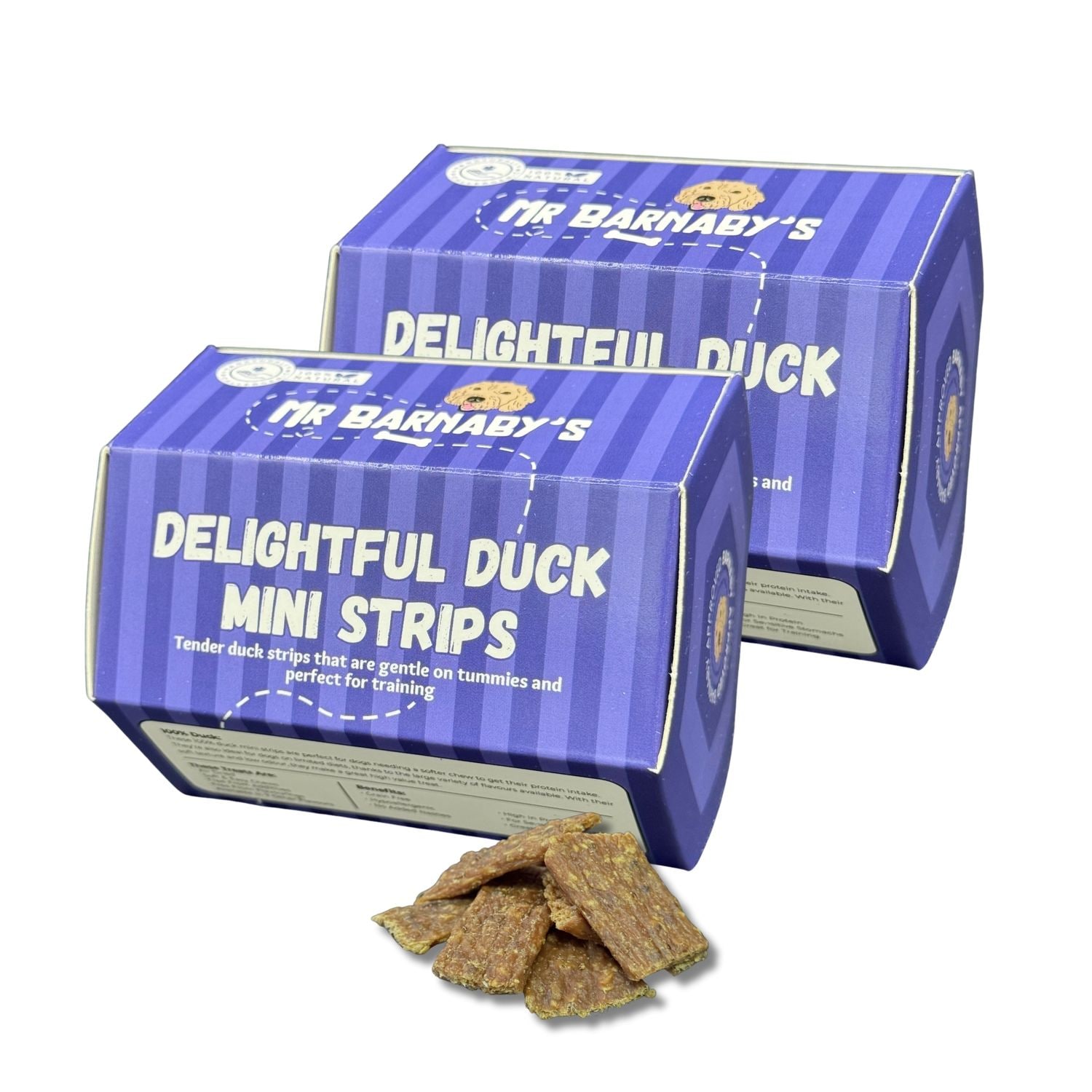 Mr Barnaby's Delightful Duck Mini Strips Dog Treats (2 x 100g Pack)
