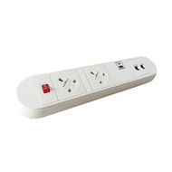 Chroma Clip-on Power Module 2 X UK Sockets 1 Twin USB Fast Charge