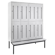Half-height Cloakroom Lockers with Bench Base Frame