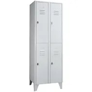 Steel Lockers with Stud Feet - Half-Height Compartments - Solid Panel Doors