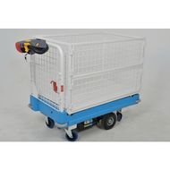 Powered Go-Far Platform Truck with 4-Sided Cage & Detachable Gated Sides