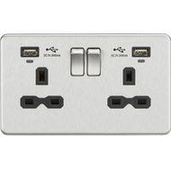 Knightsbridge 13A 2G Switched Socket with Dual USB