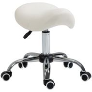 Saddle Stool Hydraulic Rolling Faux Leather Height Adjust Mobility Chair