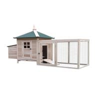 Chicken Coop Small Animal Pet Cage w/Nesting Box Outdoor Run Backyard Wooden