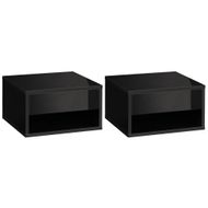 2 Pieces Bedside Table Nightstand Wall Mounted with Drawer and Shelf