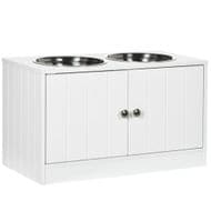 Dog Feeding Station with Storage and Stainless Steel Bowls