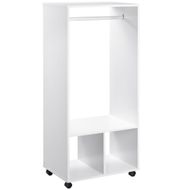 Open Wardrobe Clothes Rail Bedroom Storage W/Hanging Rod Shelves