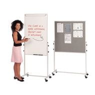 Combination Mobile Flip Chart Easel and Whiteboard with Felt Noticeboard