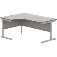 Office Left Hand Corner Desk with Steel Single Upright Cantilever Frame