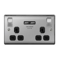 13a 2 Gang Switch Socket & USB