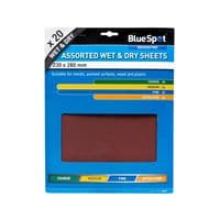 20 Piece Assorted Wet and Dry Sandpaper Sheets