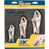 10508020 3 Piece Curved Jaw Locking Plier Set 10CR 7CR 5C