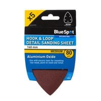 140MM 5 Pack 80 Grit Detail Sanding Sheets
