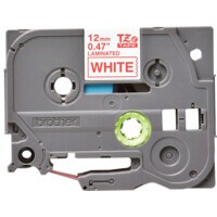 Labelling Tape Cassette, Red on White, 12MM Wide