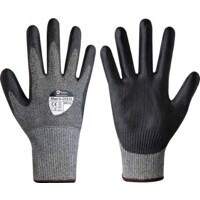 Cut Resistant Gloves, PU Coated, Grey/Black, Size 11