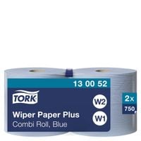 130052 Paper Plus 420 Combi Roll 2-Ply Blue, Pack of 2