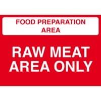 148 x 210mm Food Preparation Area - Raw Meat Area Only - Rigid